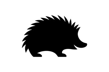 Hedgehog silhouette vector image animal illustration