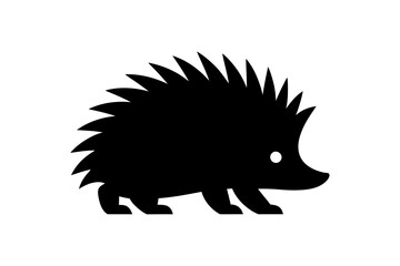 Simple black hedgehog vector illustration design