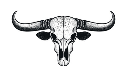 Fototapeta premium Bull Skull Graphic for T-Shirt