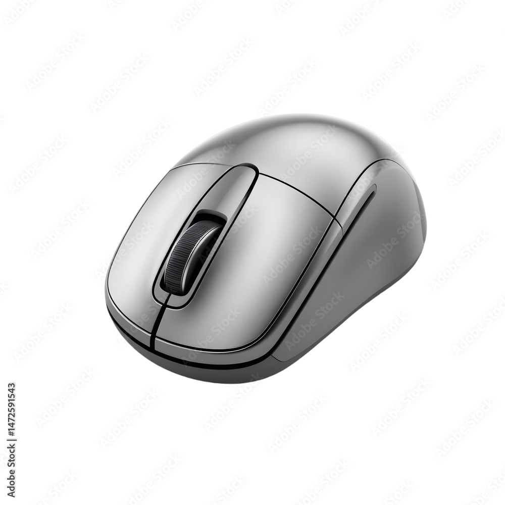 Aufkleber sleek computer mouse on white, 3d rendering. clean design, perfect for technology visuals. modern, g