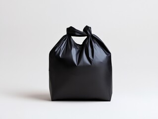 Black plastic trash bag