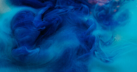 Fog color. Liquid ink. Defocused purple blue vapor texture chemical water flow acrylic substance spreading on abstract background.