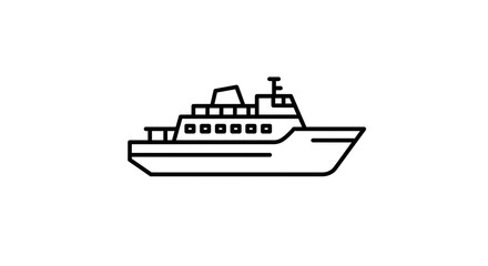 Obraz premium Ship Line Art Illustration - Minimalist Vessel Graphic
