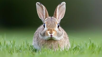 Obraz premium Cute Bunny Rabbit in Green Grass