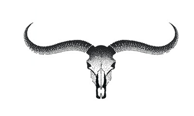 Western Bull Skull with Long Horns
