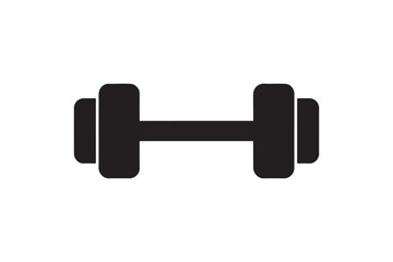 Modern black dumbbell icon silhouette