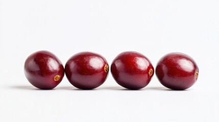 Four ripe cherries