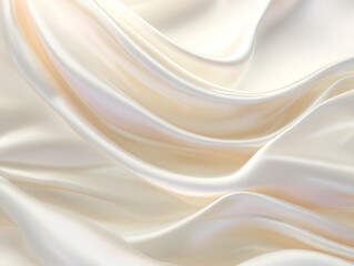 Obraz premium elegant soft flowing wave pattern, wedding theme, white and ivory silk texture, pastel highlights, minimalistic and graceful design.