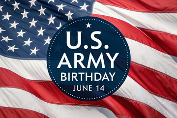 U.S. Army Birthday Banner – Patriotic Design with American Flag Elements, Stars and Stripes, Bold Typography, and Camouflage Background  June 14th Military Celebration  Generative AI