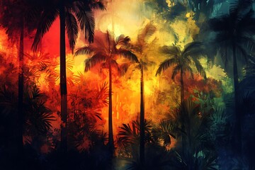Vivid tropical forest scene