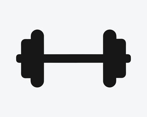 Stylish Black Dumbbell Silhouette Vector for Fitness and Gym Club