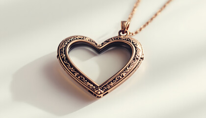 Rose Gold Heart Locket Necklace: A symbol of love and cherished memories.