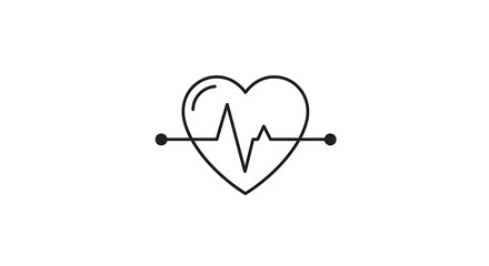 Heart with Electrocardiogram Line Medical Healthcare Concept