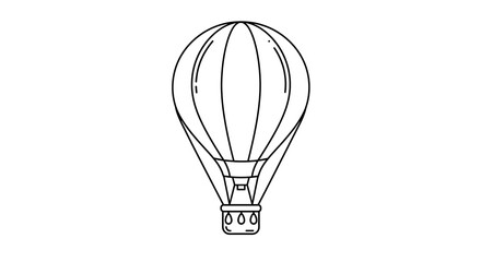 Obraz premium Hot Air Balloon Outline Drawing Illustration Simple Graphic
