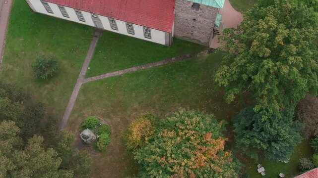 Drone View of a Modern Farm in Europe &ndash; Aerial Footage of Agricultural Buildings and Farmland