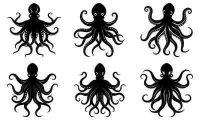 Octopus Silhouette vector illustration