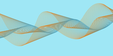 Trendy geometric colorful background of smooth curve shape with dynamic isolated blend lines, abstract colorful glow wavy element for design texture on color background creative stylized line art.