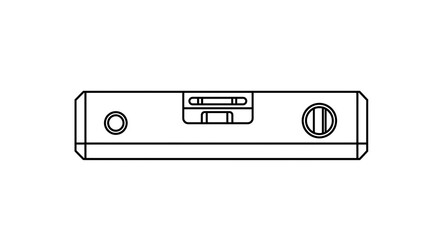 Fototapeta premium Level Tool Outline Simple Black and White Engineering