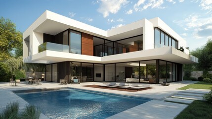Fototapeta premium Modern house design in 3D