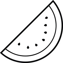 black and white illustration watermelon slice 