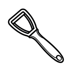 peeler kitchen tool outline vector