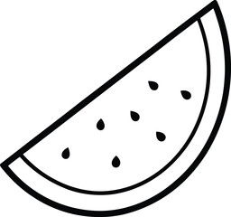 black and white illustration watermelon slice 