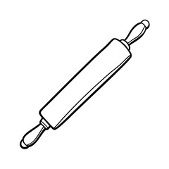 rolling pin cooking tool line sketch