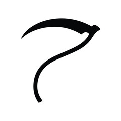 Scythe Silhouette  Icon Design Element vector on Isolated White Background