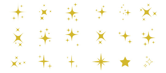 Star icons. Twinkling stars. Sparkles, shining burst. Christmas vector symbols isolated. Retro futuristic sparkle icons collection. collection of star icons in vector, shining icons, shiny, sparkling