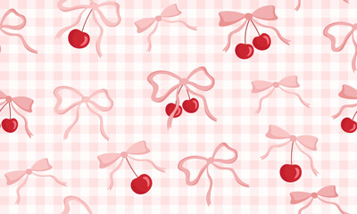 bow, pattern, gift, ribbon, cute, seamless, present, print, knot, vector, red, background, box, birthday, wedding, graphic, satin, celebration, vintage, design, isolated, illustration, concept, cherry