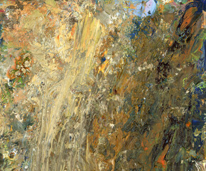 farben &ouml;lfarben acryl abstrakt malerei pastos transparent dick spachtel bunt farbig herbstfarben braun sepia