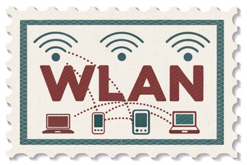 Obraz premium Wireless Local Area Network Concept with Devices Illustration