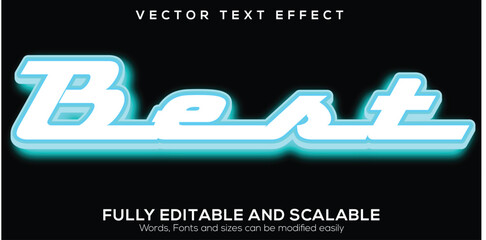 Bold Red 3D Vector Text Effect Design Featuring the Word "Best" with Editable Styles.