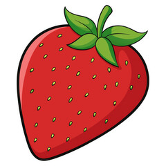 Obraz premium Juicy strawberry on white background
