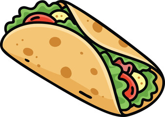 Delicious Burrito Food Illustration