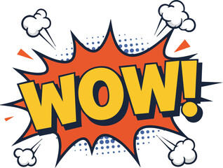 Fototapeta premium WOW Comic Book Speech Bubble PNG