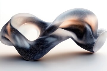 Abstract sculpture crafted from flowing lines demonstrating modern design concepts in a minimalist setting