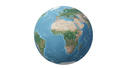 Isolated Earth Globe with Detailed Continents and Oceans