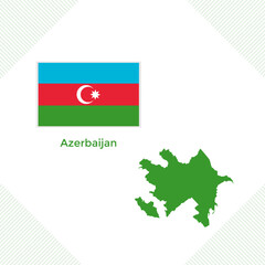 Azerbaijan  flag and map illustration