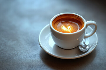 Coffee cup with heart.