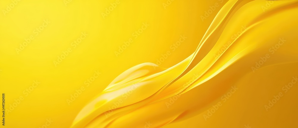 Aufkleber abstract smooth flowing yellow fabric with dynamic curves and soft folds creating a vibrant and mode