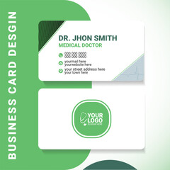 Modern Medical Business Card Vector Template for Doctors and Clinics