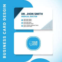 Modern Medical Business Card Vector Template for Doctors and Clinics