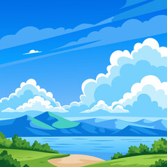 Obraz premium summer landscape with mountains