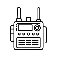 Portable Two Way Radio Transceiver Isolated on White