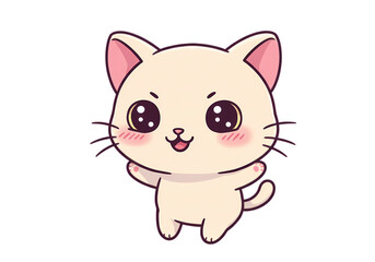 Adorable Cartoon Cat Cute Kitten Image for Wallpapers  Social Media isolated on transparent background