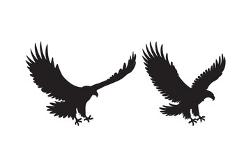 Eagle Silhouette Vector Flying Bird of Prey Clipart Art