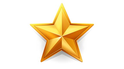 Obraz premium Detailed Cartoon Vector Illustration of an Isolated Gold Star Symbol for Creative Designs