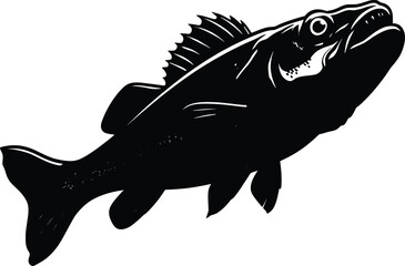 Fototapeta premium Powerful Vector Illustration of a Leaping Fish Animal