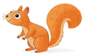 Adorable Squirrel Character Illustration for Children and Forest Scenes
